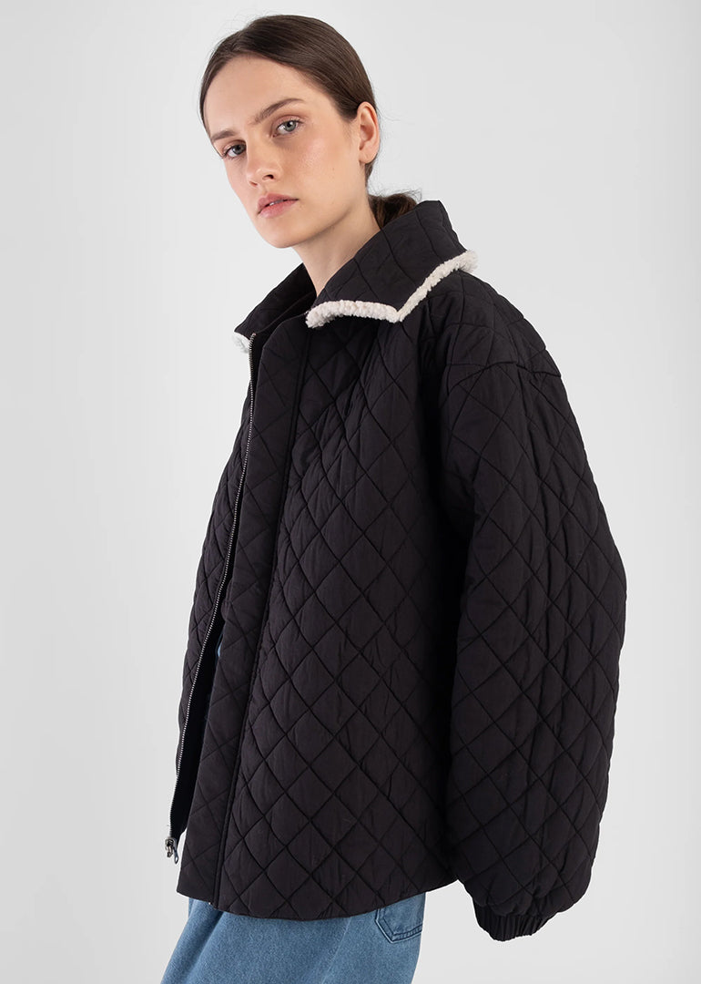 Micaela Greg - Reversible Bomber in Faded Black 